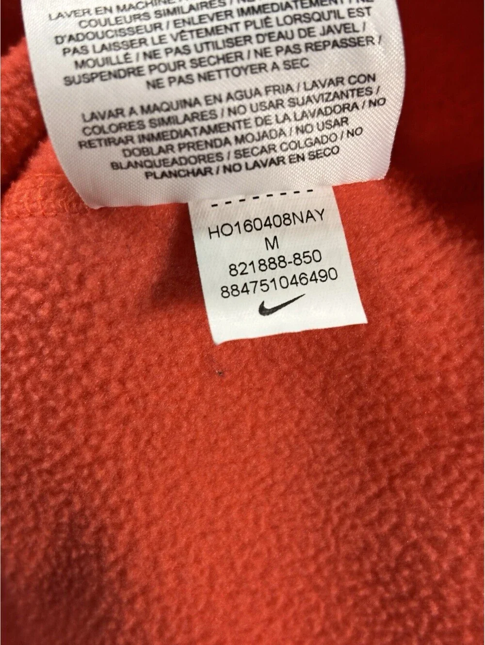 Nike orange fleece